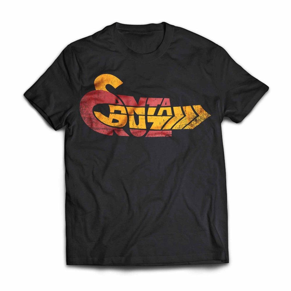 Black Ringer Santa Cruz Loose Tshirt For Men and Women Oversized